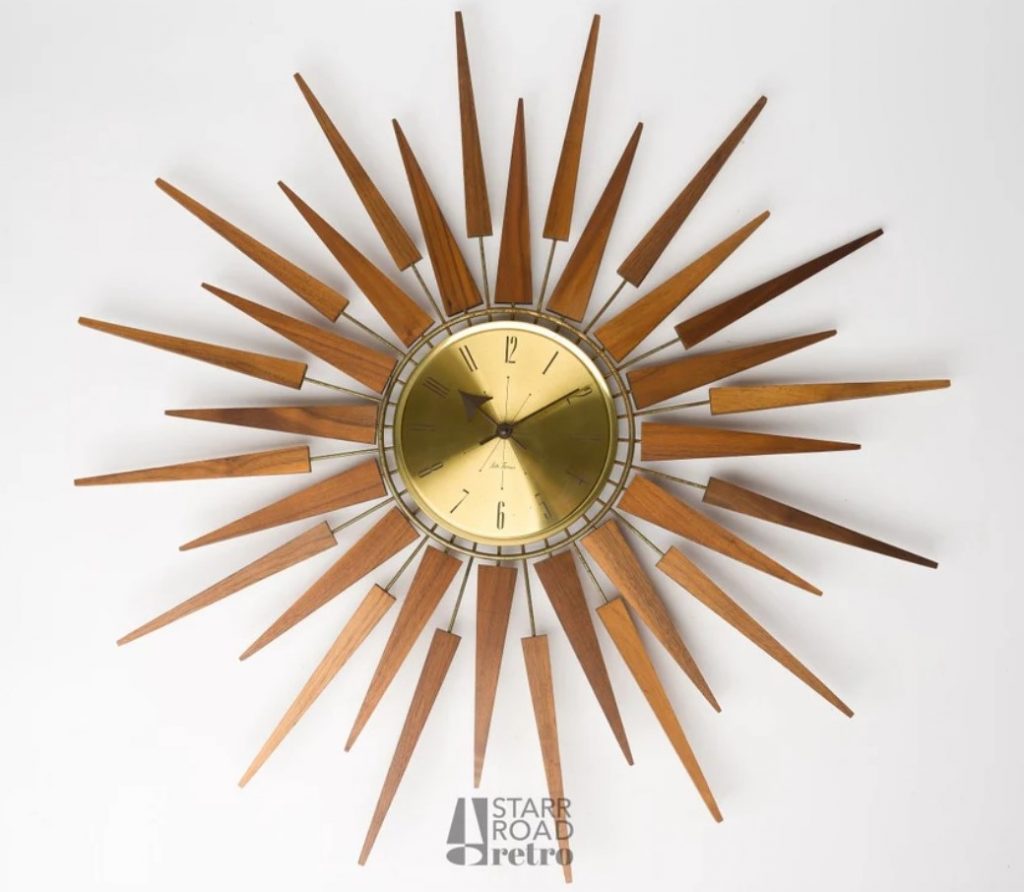 1960s Home Decor:  Mid-Century Seth Thomas Starburst Clock from the 1960s.