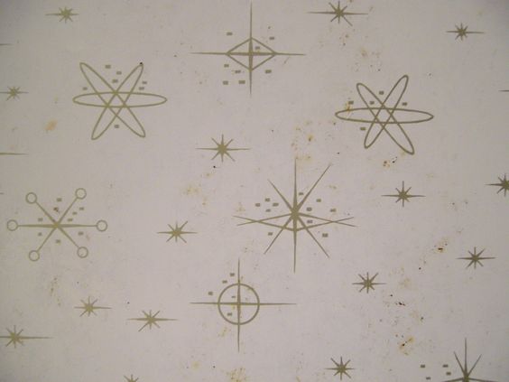 Vintage MCM Home Design: an atomic starburst pattern seen on a vintage formica table. 