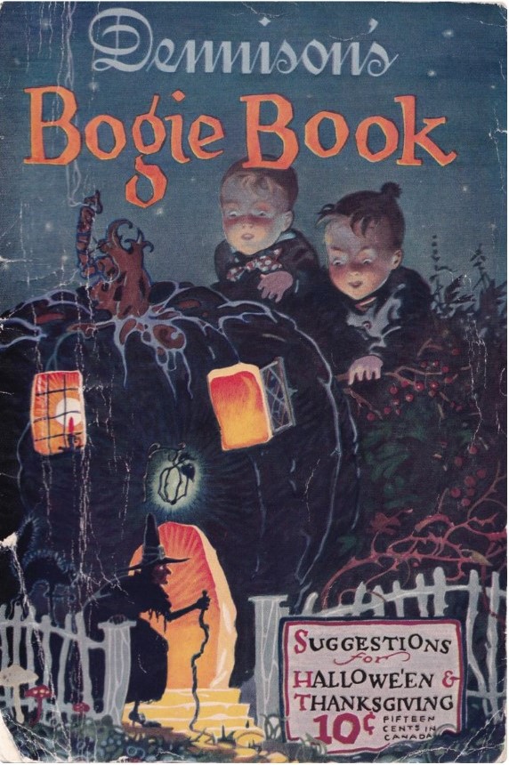 1920s vintage halloween book for kids: Dennison's Bogie Book from 1925. This book offers a wealth of art deco style Halloween illustrations, as well as detailed suggestions on how to throw a 1920s style Halloween party. It is a guide for everything from decorations to costumes to games to play with guests