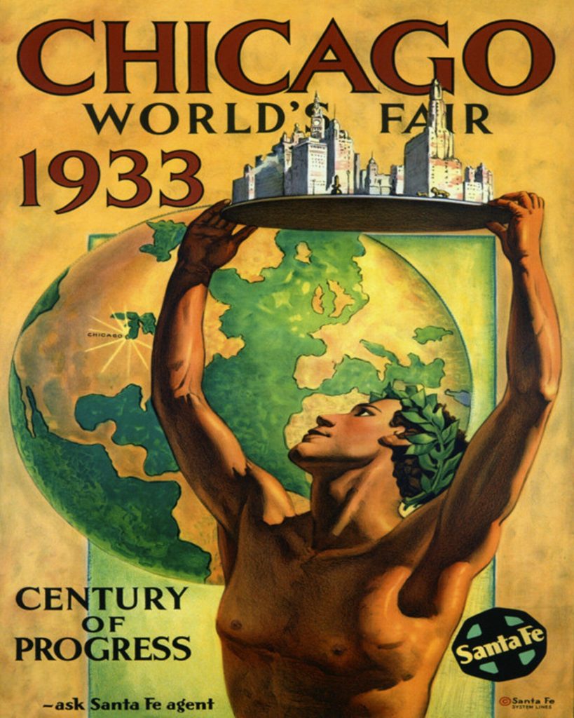 1930s poster for the Chicago Worlds Fair 1933 to 1934