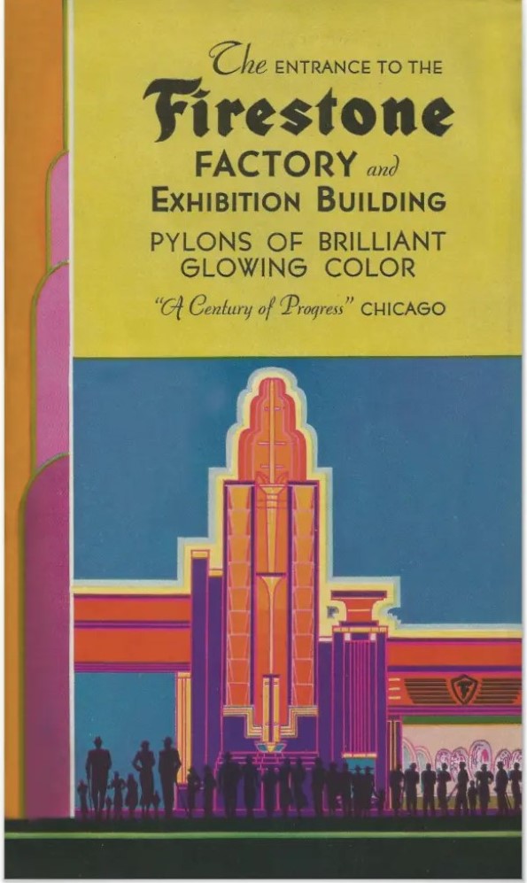 1933 Chicago World's Fair Program.  official program (guide) to the 1933 "A Century of Progress International Exposition" in Chicago, IL. Colorful and dynamic illustration of the artwork during the art deco age.