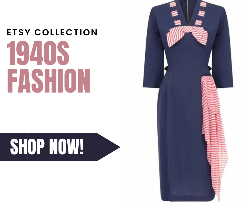 Shop Vintage 1940s Fashions / 1940s Clothing for Women & Men on Etsy via the Vintage Inn Blog Affiliate 