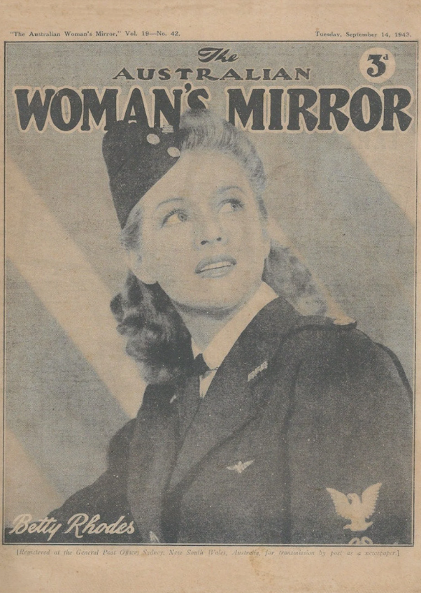 1940s Vintage Magazine from WW2 featuring an Australian Woman in Uniform. September 14th, 1943 - The Australian Woman's Mirror. 32 pages of fashion, advertising, knitting, recipes and more.