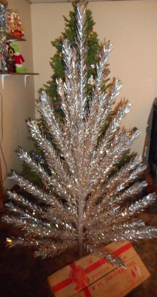 1960s / Mid Century Christmas: Evergleam Aluminum Christmas Tree Stainless 6 Ft Tall