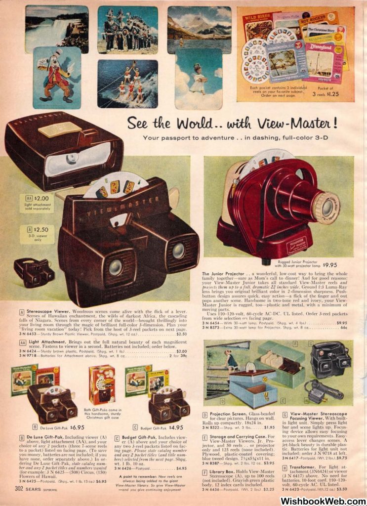 1950s vintage catalog. A 1957 Sears Christmas book featuring a View-Master....in full-color 3-D.