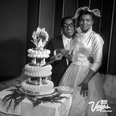 1950s Vintage Photo: Sammy Davis Jr and Loray White wedding at the Sands in Las Vegas on 01/10/1958