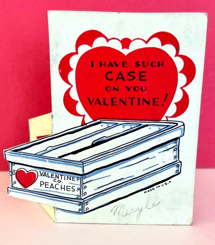 1940s Vintage Valentine Card "I Have a Case on You" 