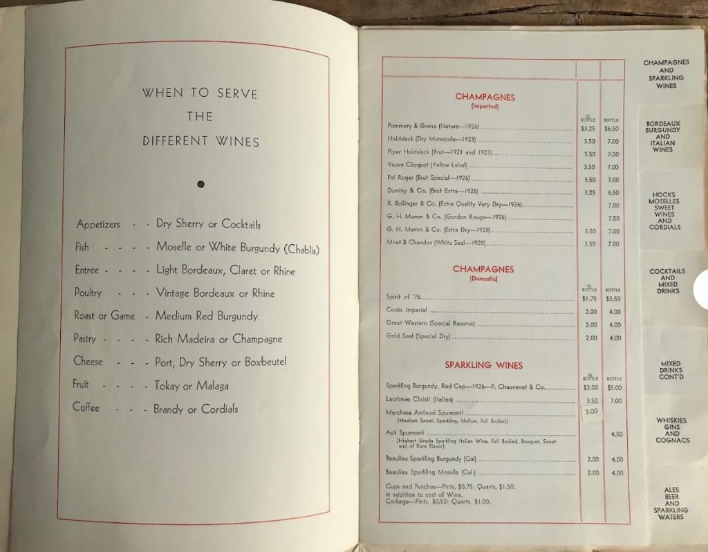 RARE vintage 1934 drink menu from Terrace Garden Morrison Hotel Chicago landmark, demolished 1965; world's tallest hotel