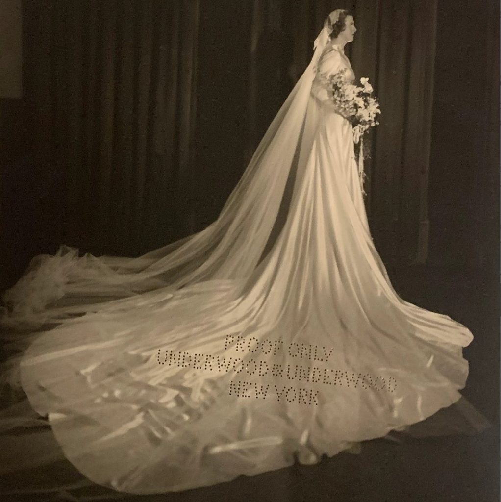 Vintage Wedding Photo: Vintage Sepia Photograph Album of Bridal Proofs. Featuring a gorgeous late 1930's / early 1940's bride in her outstanding gown and veil. 