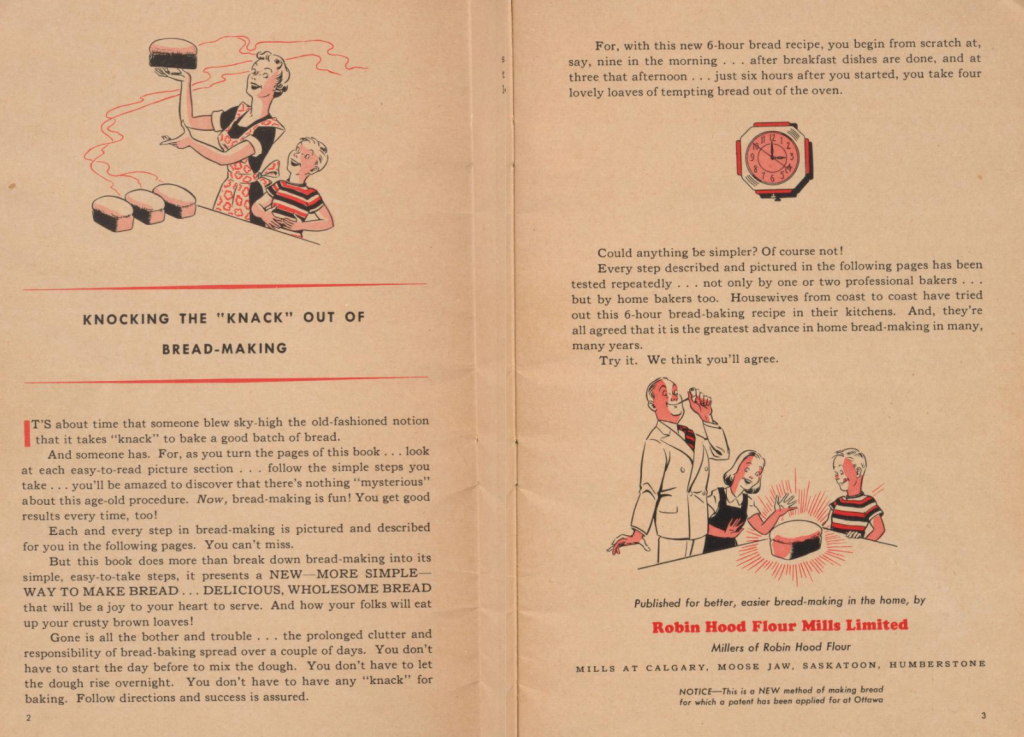 1940s vintage baking book from 1949 from Robin hood flour. "Bread Baking Made Easy