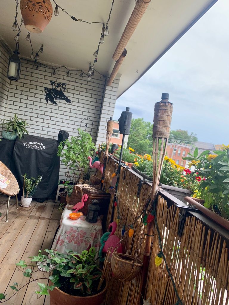 Small Balcony Inspiration: Tropical Balcony with flowers