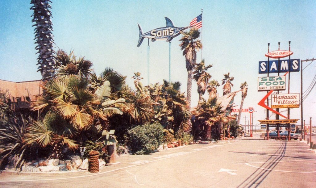 Vintage photo of SAM’S SEAFOOD, SUNSET BEACH’S ORIGINAL POLYNESIAN PALACE