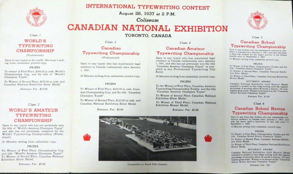 1937 Typewriting Competition Pamphlet (Inside Content)