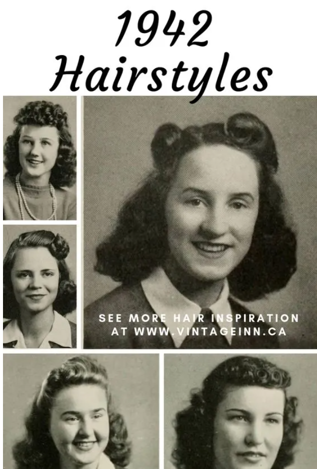 1940s vintage hairstyles for women from 1942 vintage yearbook