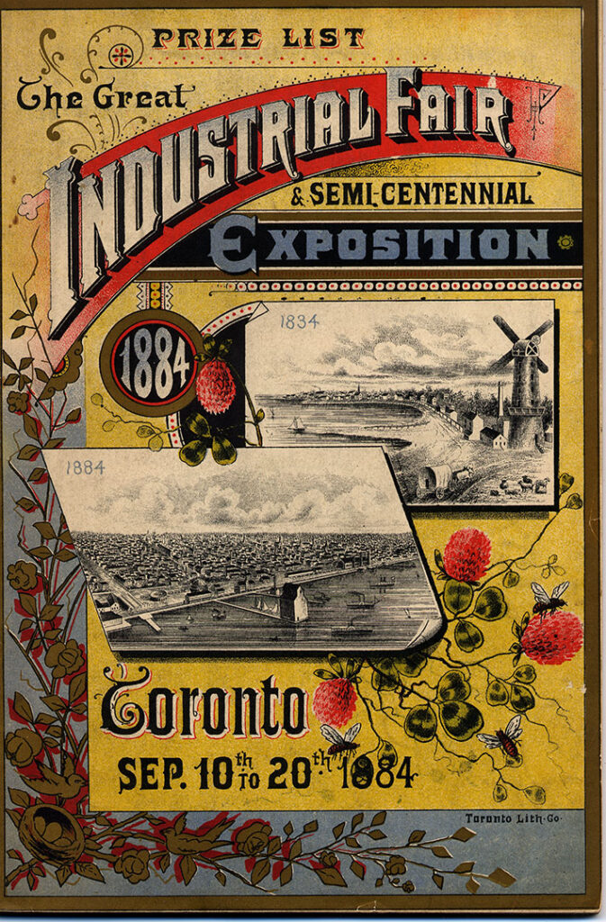 Vintage Prize List from the Toronto CNE, Canadian National Exhibition from 1884.