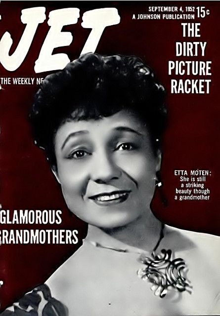 1940s vintage magazine cover for JET Magazine from September 4th, 1952 featuring Etta Moten as a "glamorus grandmother".