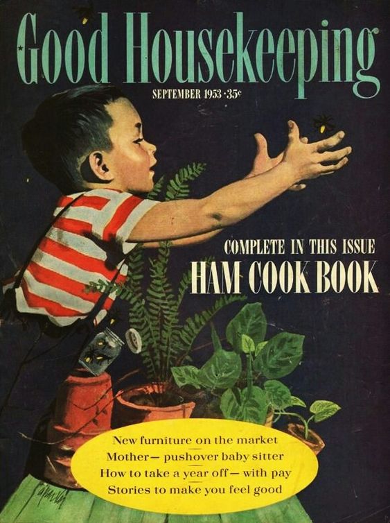 1950s magazine cover: Good Housekeeping, September 1953. "Complete in this issue-HAM COOKBOOK" (yum).