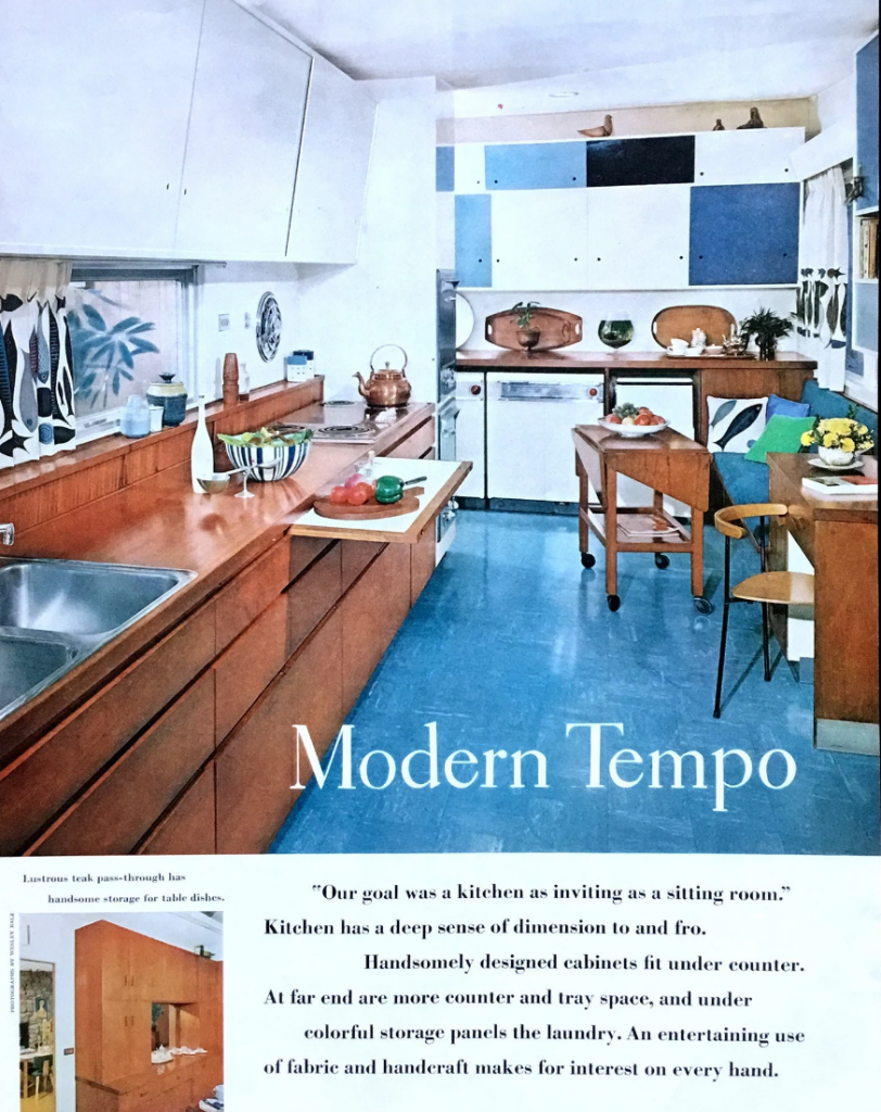 1950s / Mid Century Kitchen inspiration as seen in a 1950s vintage magazine. Vintage Kitchen Inspiration. 