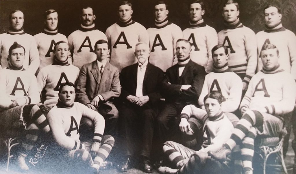 1906 photo of the Toronto Argonauts in their letterman sweaters.