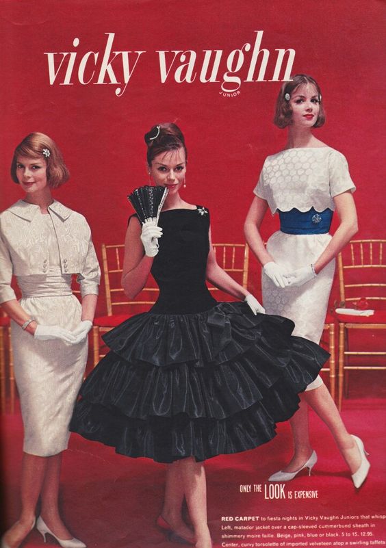 1960s Fashion Ad for Vicky Vaughn Junior 1960s (possibly 1960s) Dresses. 