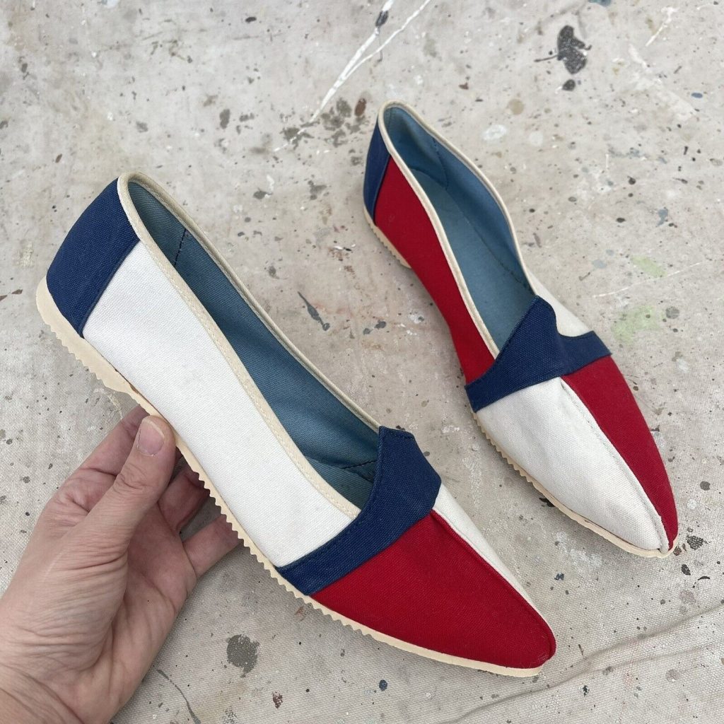 Vintage Shoes: 1950s / 1960s Kedettes in red, white and blue slip on. So cute!