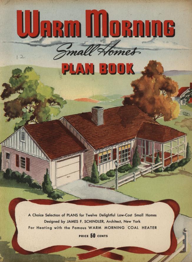 1940s house plan book: 1949 "Warm Morning Small Homes Plan Book". A choice selection of plans for 12 delightful low-cost small homes