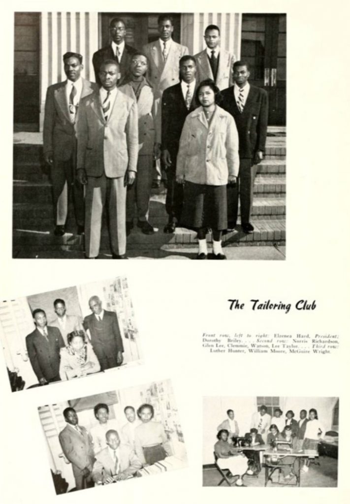 The Tailoring Club-1950 Vintage Yearbook photo from a HBCU in North Carolina. 1950 'Ayantee' yearbook from North Carolina Agricultural and Technical State University featuring Well dressed Black Men and a Black Women