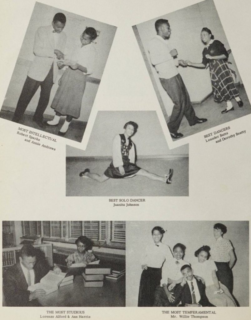 1950s Vintage Yearbook photos: 1955 Williston Senior High School, (Black High School) North Carolina, The 'Willistonian' Yearbook featuring the "Most Intellectual", "Best Dancers", "Best Solo Dancer", "The Most Studious" and "The Most Temperamental".