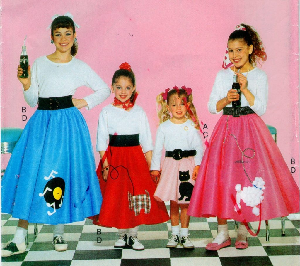 Butterick Sewing pattern-Children / Youth / Teen Sewing Pattern Girls' Circle Skirt / poodle skirt. Perfect for your next 1950s themed party, sock hop, kids party.