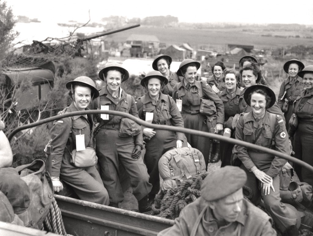 1940s vintage photo: Canadian Nursing sisters from No. 10 Canadian General Hospital, Arromanches, France, July 1944.