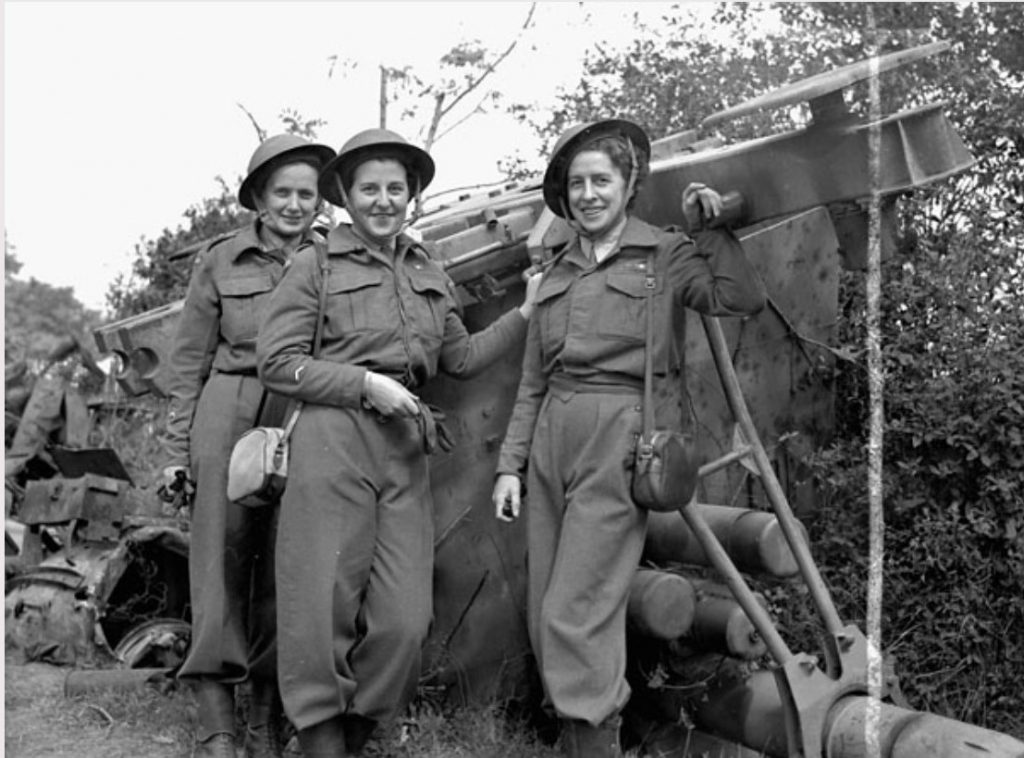 1940s Vintage Photo: July 17th, 1944. The first nursing sisters of the Royal Canadian Army Medical Corps (R.C.A.M.C.) to land in France after D-Day