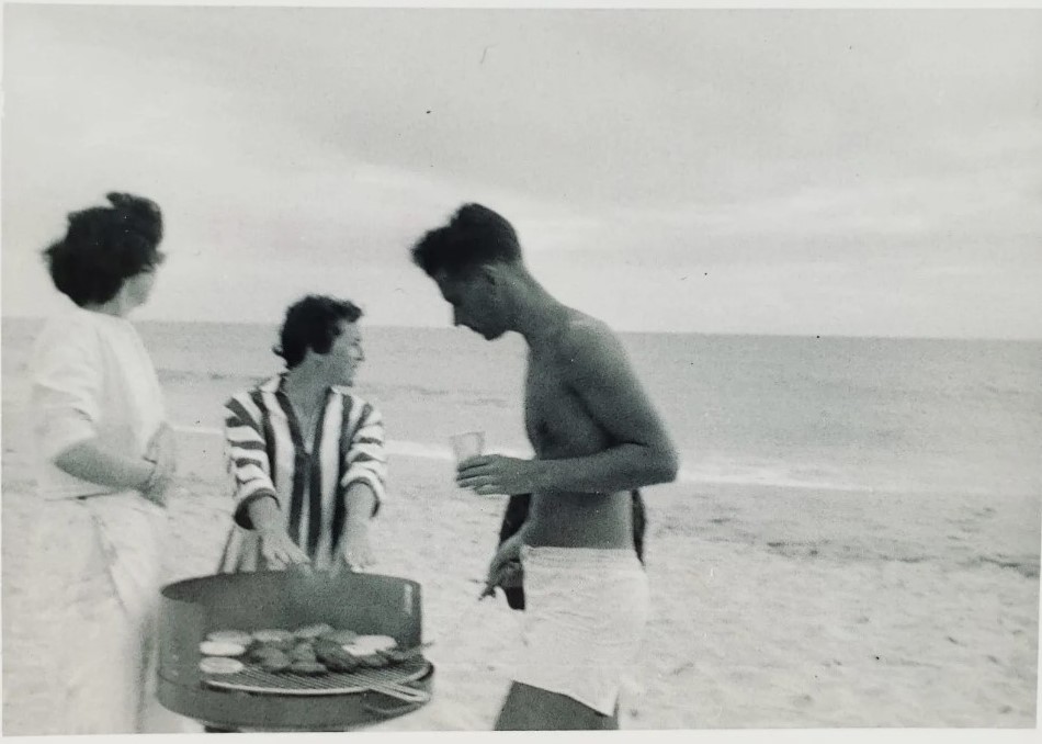 1950s Beach Barbecue as seen in a 1950s vintage photo