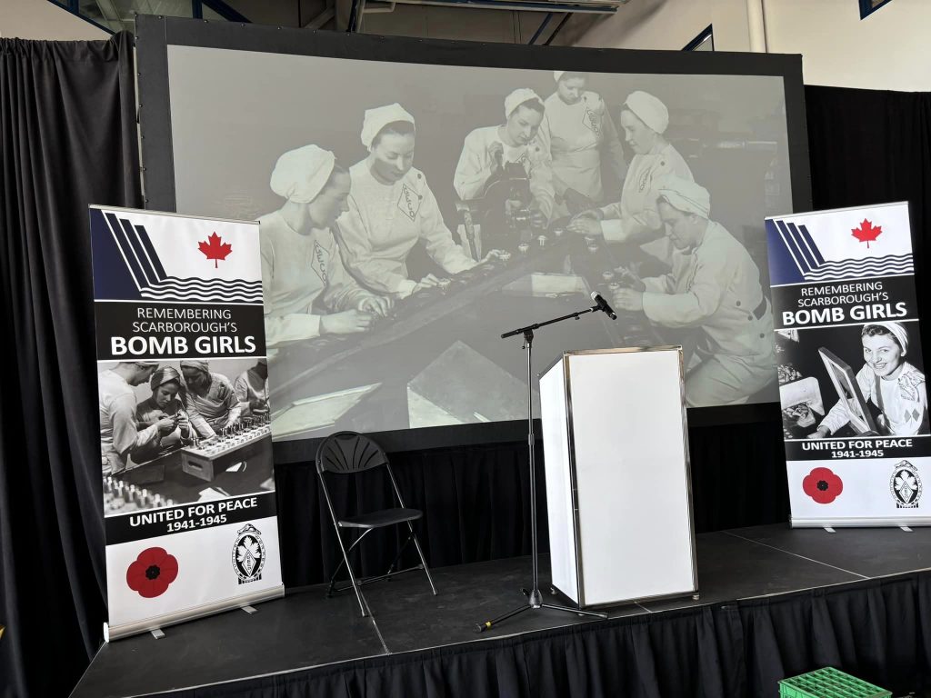 Bomb Girls of Scarborough memorial banner event June 2024