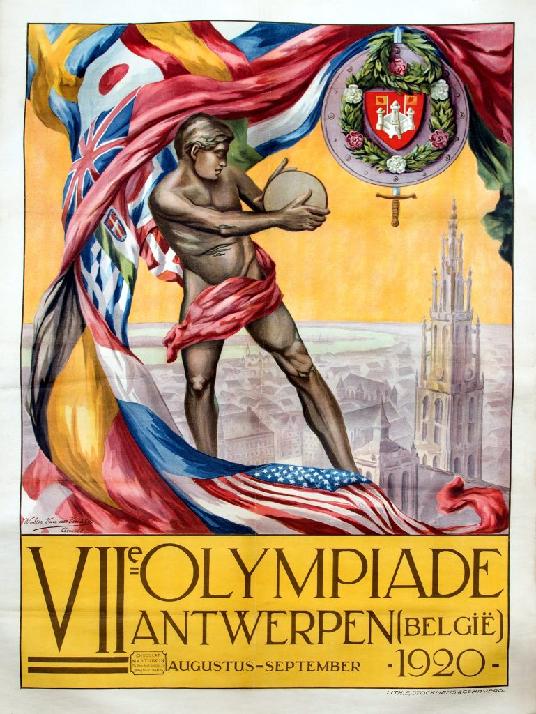 Vintage Olympic Poster: 1920 Summer Olympics in Antwerp, Belgium.