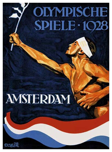 1920s vintage poster for the 1928 Amsterdam Summer Olympics