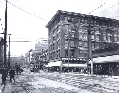 Vintage Photo of Woodward's Store at Hastings and Abbott in 1902. 