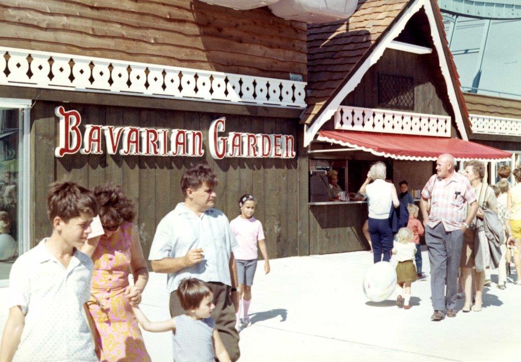 1960s vintage photo from 1968 at Toronto's CNE-Canadian National Exhibition featuring an image of the Bavarian Garden Restaurant in 1968.