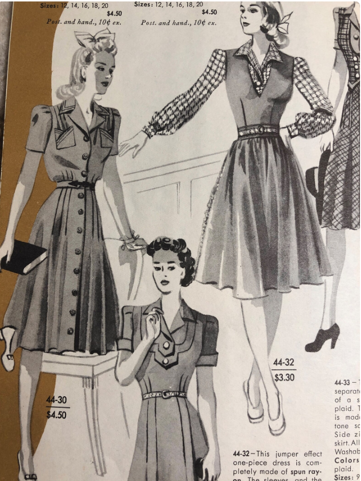 1940s Fashion: Vintage 1940s Fashion Catalog - Berth Robert 1941 Back-to-School Fall 1940s Fashions Magazine featuring fantastic fashion illustrations