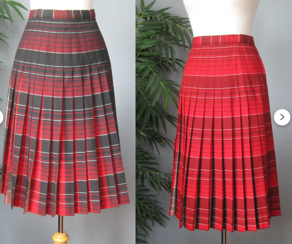 1950s vintage skirt: the 1950s Pendleton Turnabout plaid reversible skirt