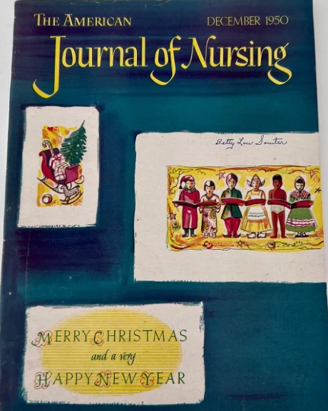 1950s vintage magazine: The American Journal of Nursing - the Christmas edition - from December 1950